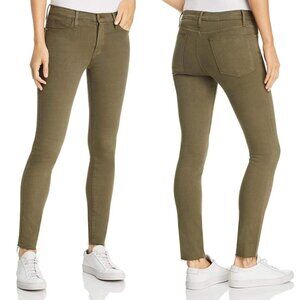 Frame Denim Le High Skinny Raw Hem Olive Army Green Jeans 27 Stretch Comfy Slim